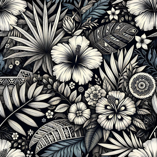 POLYNESIAN FLOWERS - PATTERN VINYL