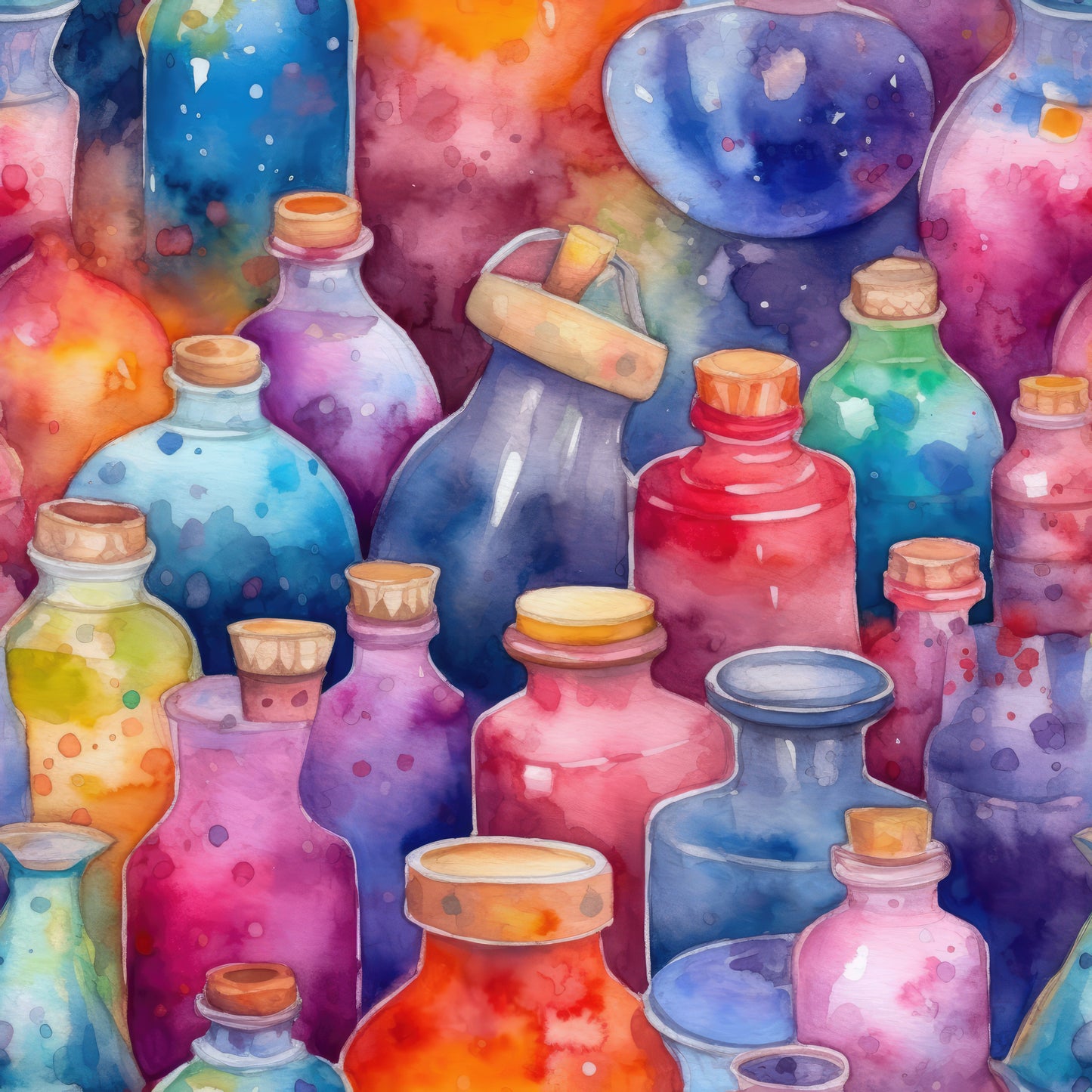 WATERCOLOR POTIONS PATTERN VINYL - MULTIPLE VARIATIONS