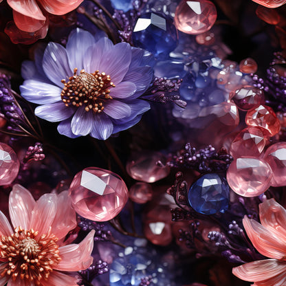 PURPLE CRYSTALS AND FLOWERS - MULTIPLE VARIATIONS