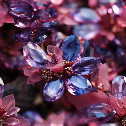 PURPLE CRYSTALS AND FLOWERS - MULTIPLE VARIATIONS