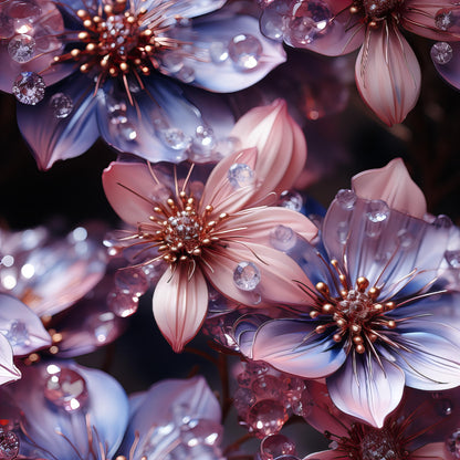 PURPLE CRYSTALS AND FLOWERS - MULTIPLE VARIATIONS