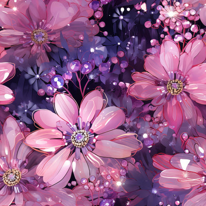 PURPLE CRYSTALS AND FLOWERS - MULTIPLE VARIATIONS