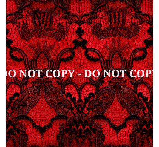 RED LACE PATTERN VINYL  - MULTIPLE VARIATIONS