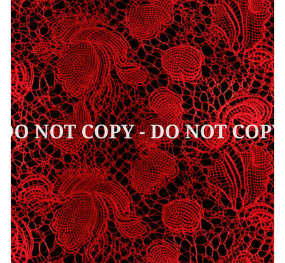 RED LACE PATTERN VINYL  - MULTIPLE VARIATIONS