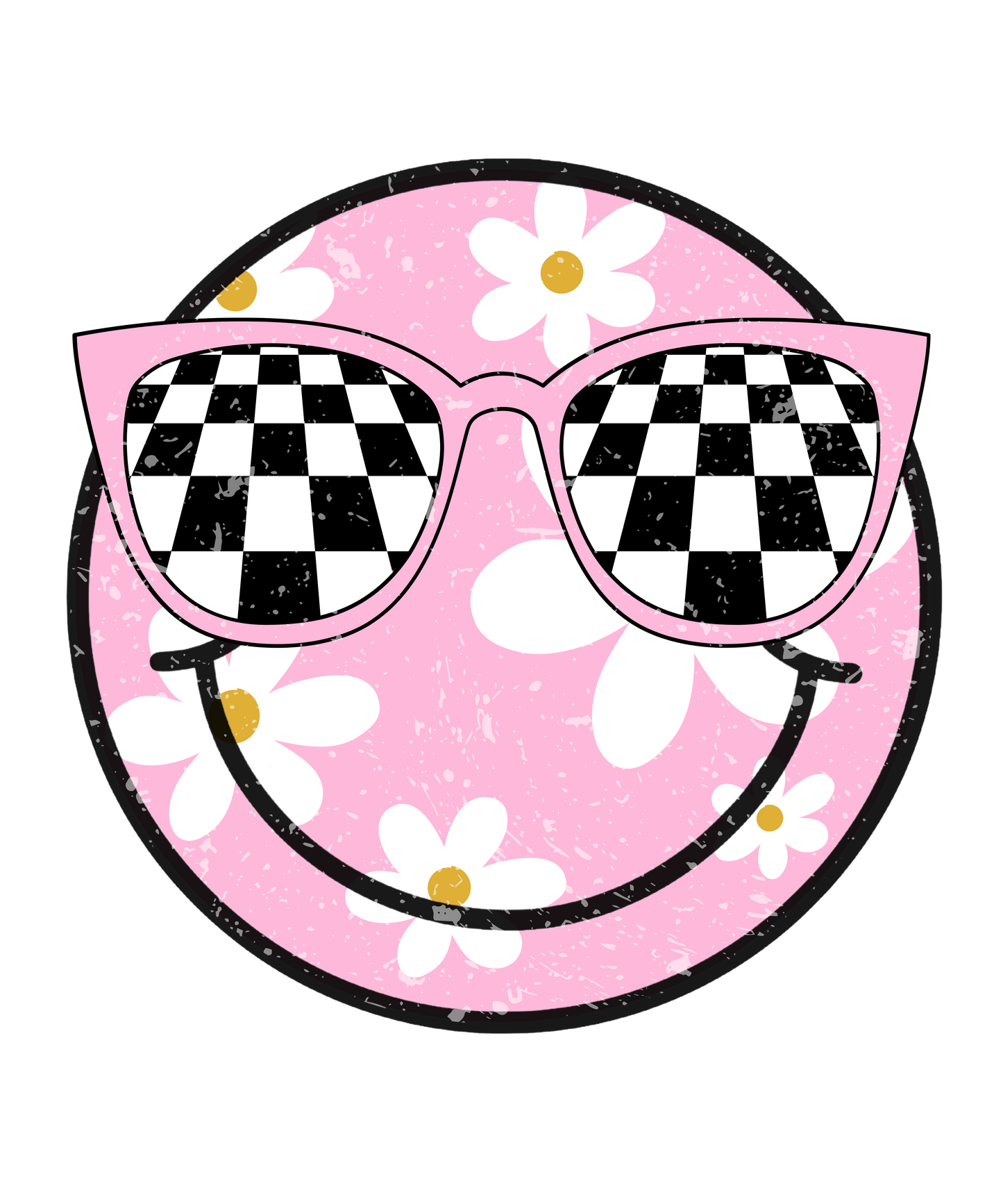 SMILE SUNGLASS CHECKER - DECAL