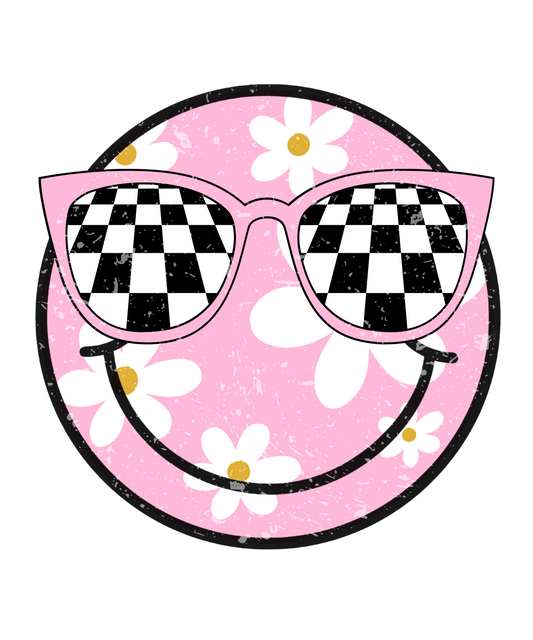 SMILE SUNGLASS CHECKER - DECAL