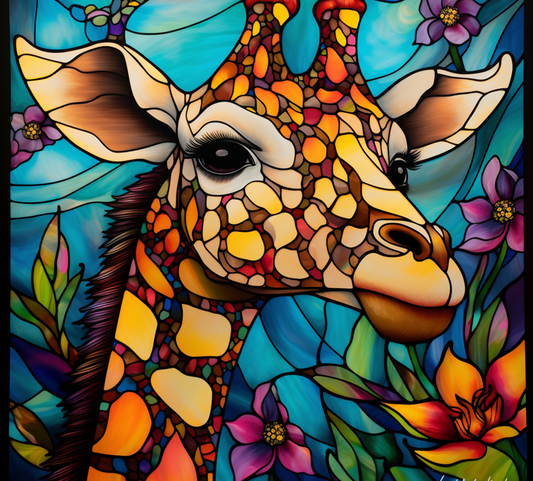 STAINED GLASS GIRAFFE O179