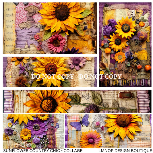 SUNFLOWER COUNTRY CHIC - COLLAGE VINYL
