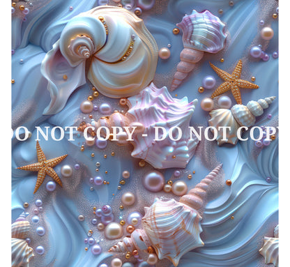 FANTASY SEASHELLS PATTERN VINYL - MULTIPLE VARIATIONS