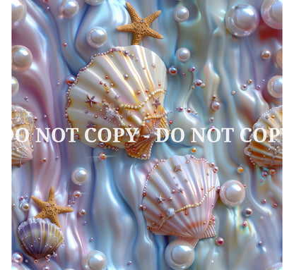 FANTASY SEASHELLS PATTERN VINYL - MULTIPLE VARIATIONS