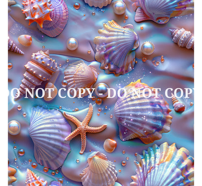 FANTASY SEASHELLS PATTERN VINYL - MULTIPLE VARIATIONS