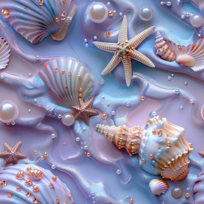 FANTASY SEASHELLS PATTERN VINYL - MULTIPLE VARIATIONS