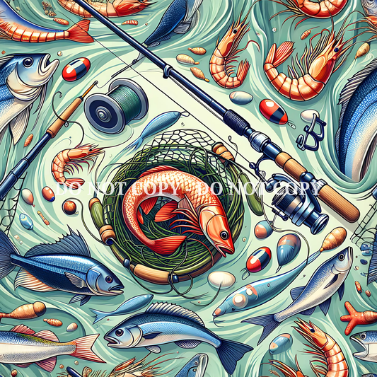 FISHING - PATTERN VINYL