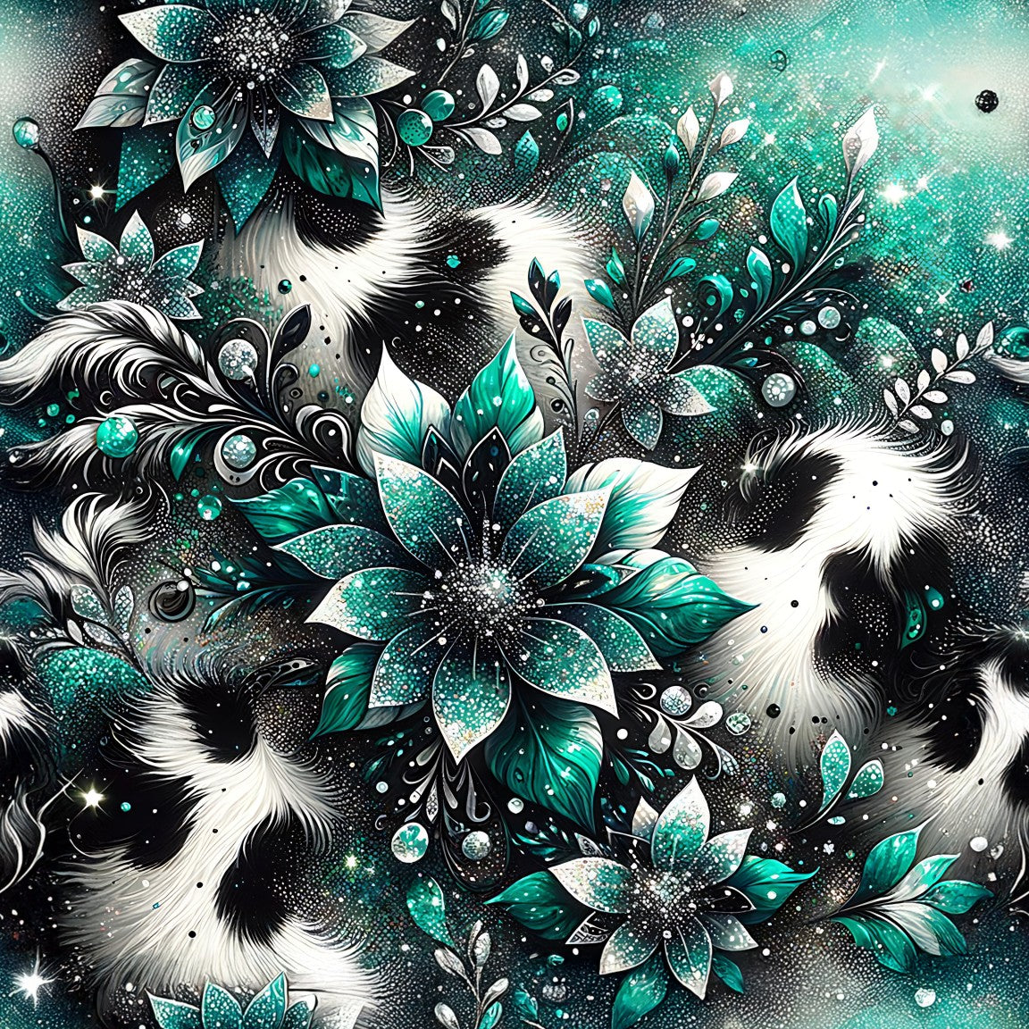 GLITTER COW PRINT - MULTIPLE VARIATIONS