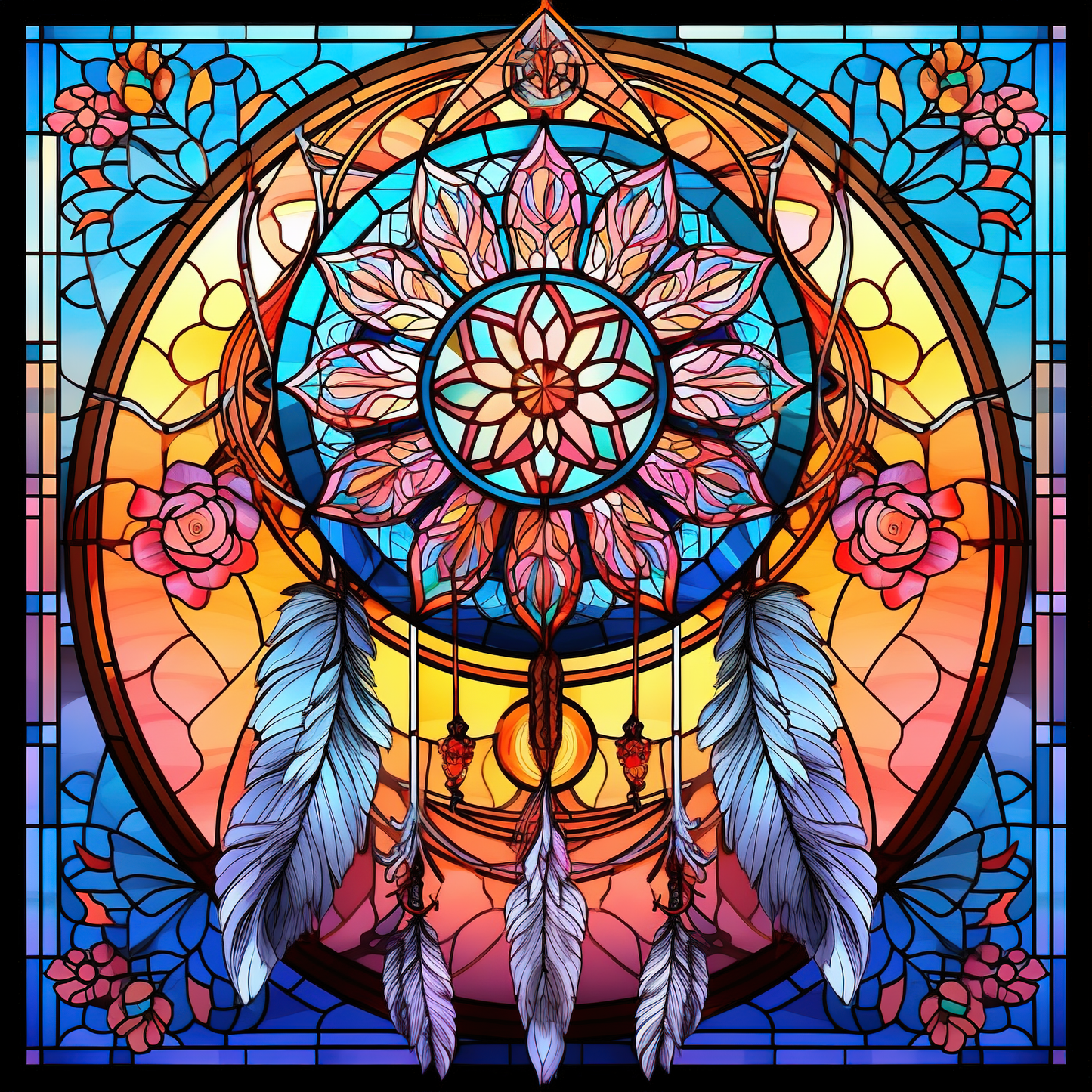 STAINED GLASS DREAMCATCHER 11