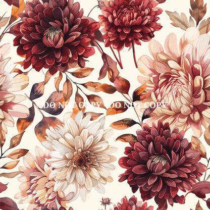 BURGUNDY AUTUMN PATTERN VINYL - MULTIPLE VARIATIONS