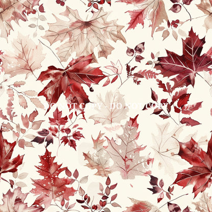 BURGUNDY AUTUMN PATTERN VINYL - MULTIPLE VARIATIONS