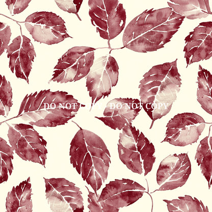 BURGUNDY AUTUMN PATTERN VINYL - MULTIPLE VARIATIONS