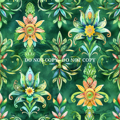 GREEN BRIGHT PATTERN VINYL - MULTIPLE VARIATIONS