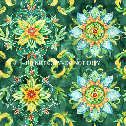 GREEN BRIGHT PATTERN VINYL - MULTIPLE VARIATIONS