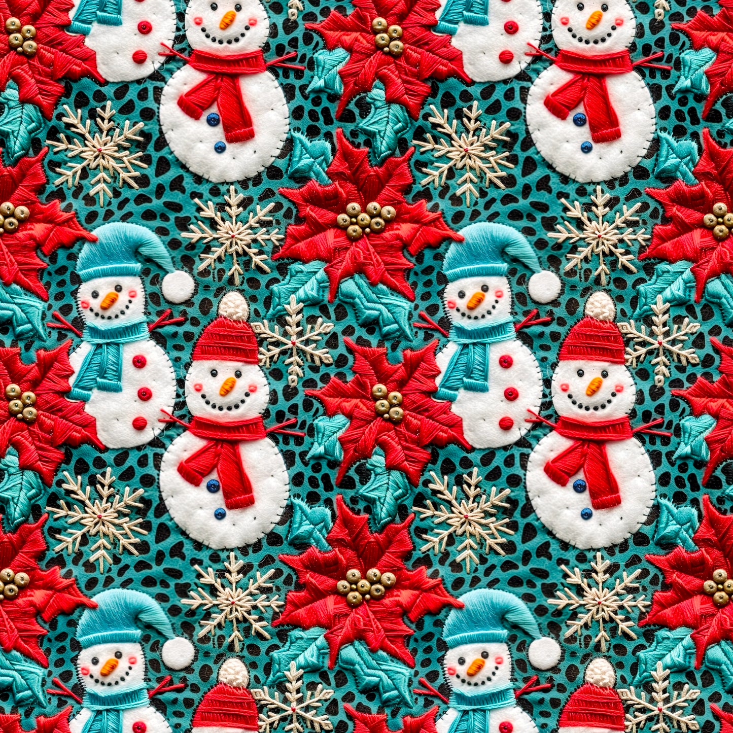 TEAL SNOWMAN - PATTERN VINYL