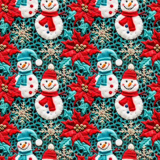 TEAL SNOWMAN - PATTERN VINYL