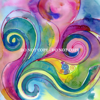 ABSTRACT WATERCOLOR PATTERN VINYL - MULTIPLE VARIATIONS