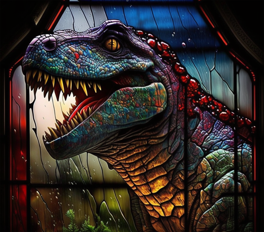 T REX STAINED GLASS