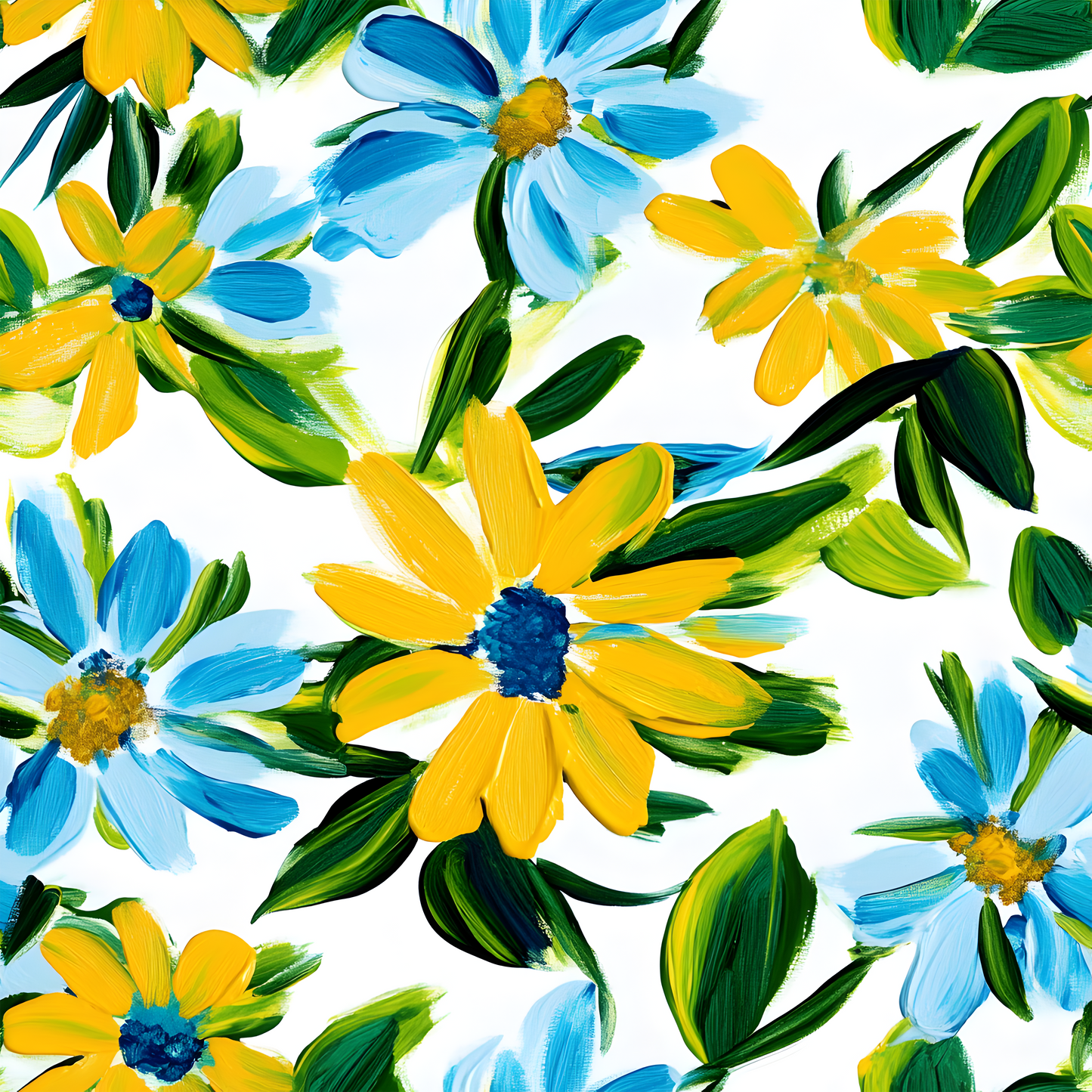 TURQUOISE AND YELLOW FLORAL - MULTIPLE VARIATIONS