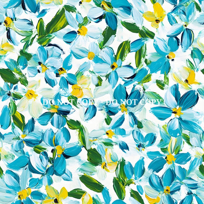 TURQUOISE AND YELLOW FLORAL - MULTIPLE VARIATIONS