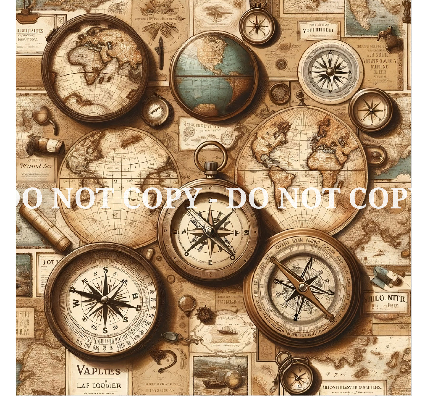 VINTAGE MAP PATTERN VINYL - MULTIPLE VARIATIONS