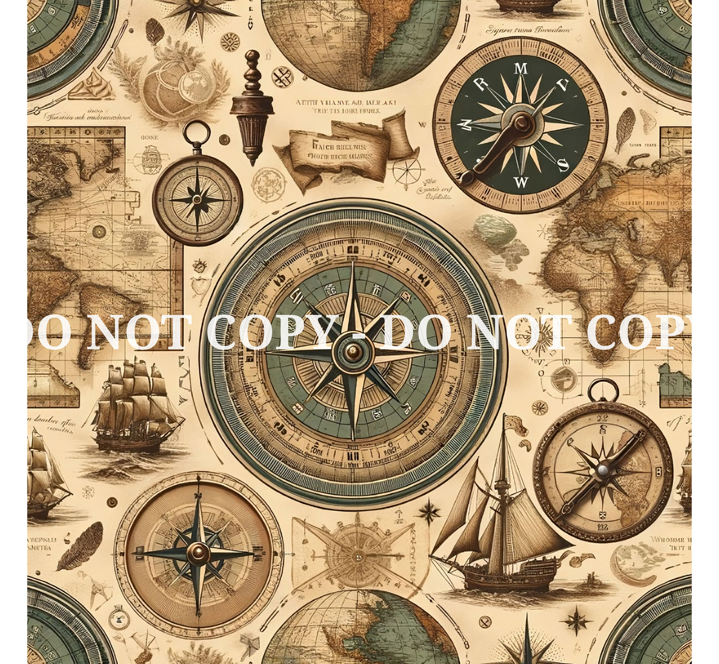 VINTAGE MAP PATTERN VINYL - MULTIPLE VARIATIONS