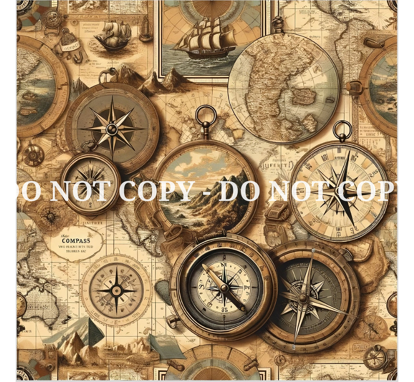 VINTAGE MAP PATTERN VINYL - MULTIPLE VARIATIONS