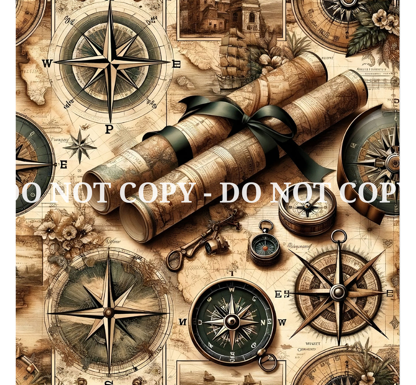 VINTAGE MAP PATTERN VINYL - MULTIPLE VARIATIONS