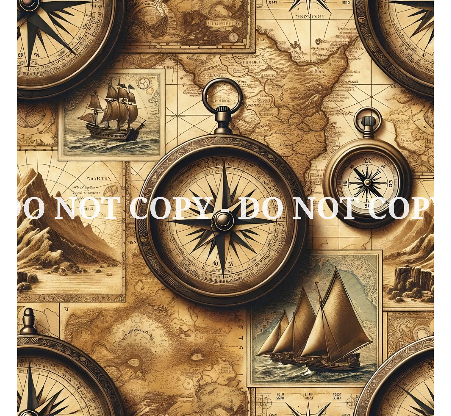 VINTAGE MAP PATTERN VINYL - MULTIPLE VARIATIONS