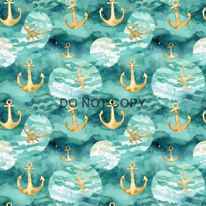 GOLD AND TEAL NAUTICAL - MULTIPLE VARIATIONS
