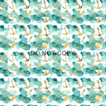 GOLD AND TEAL NAUTICAL - MULTIPLE VARIATIONS