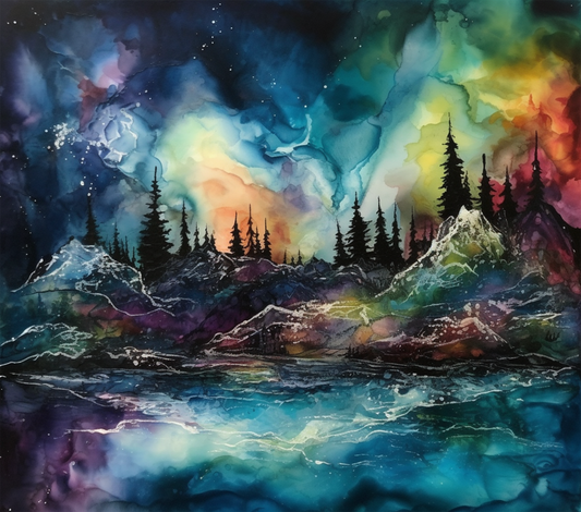 WATERCOLOR NORTHERN LIGHTS 1