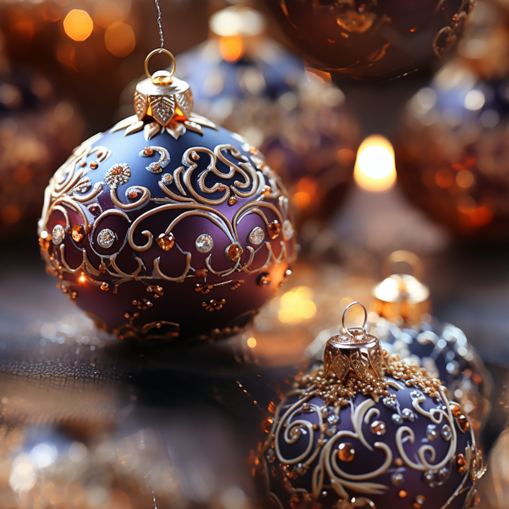 AMBER AND PURPLE ORNAMENTS PATTERN VINYL - MULTIPLE VARIATIONS