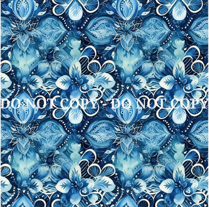 WATERCOLOR BLUE PATTERN VINYL - MULTIPLE VARIATIONS