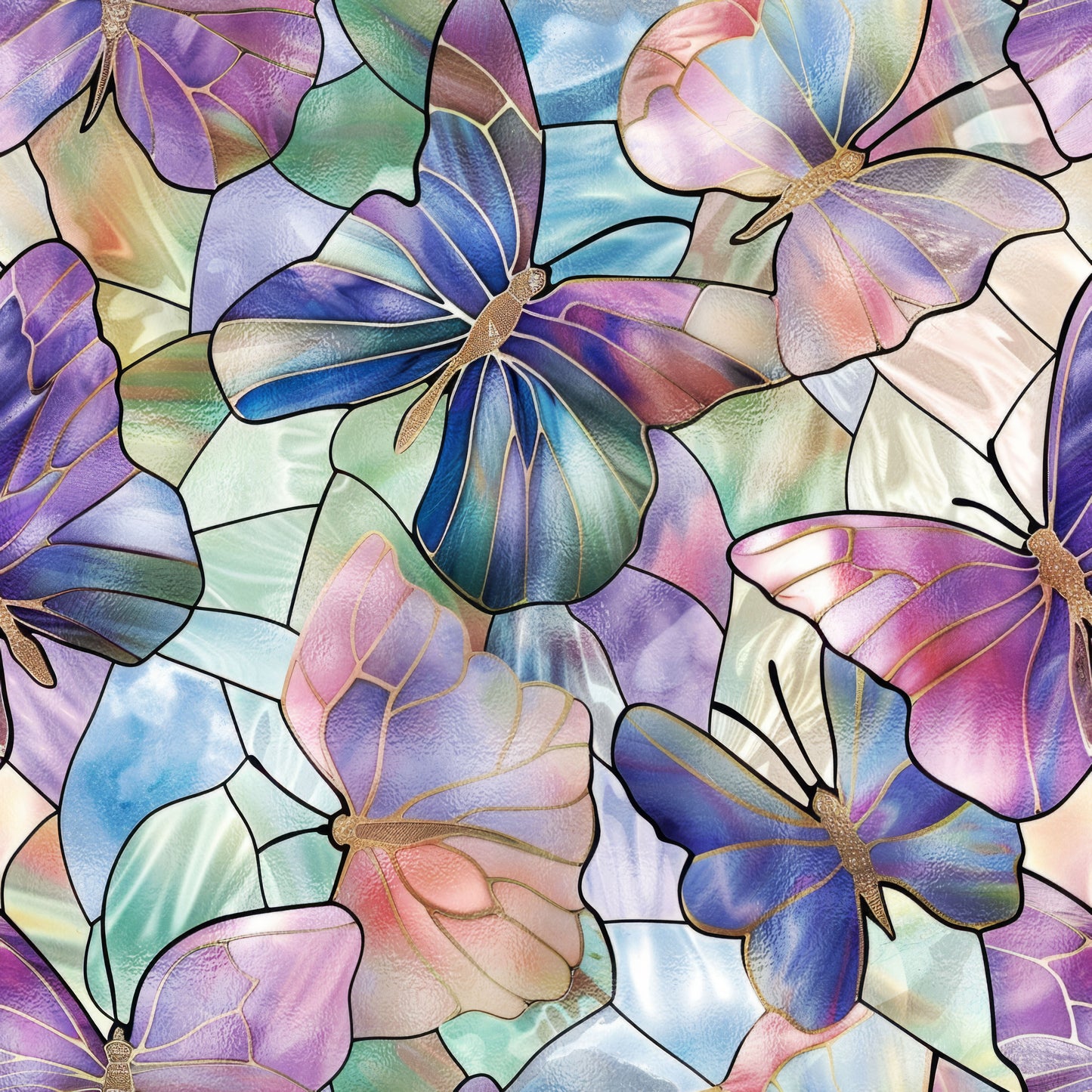 BUTTERFLY STAINED GLASS PATTERN VINYL - MULTIPLE VARIATIONS