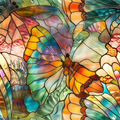 BUTTERFLY STAINED GLASS PATTERN VINYL - MULTIPLE VARIATIONS