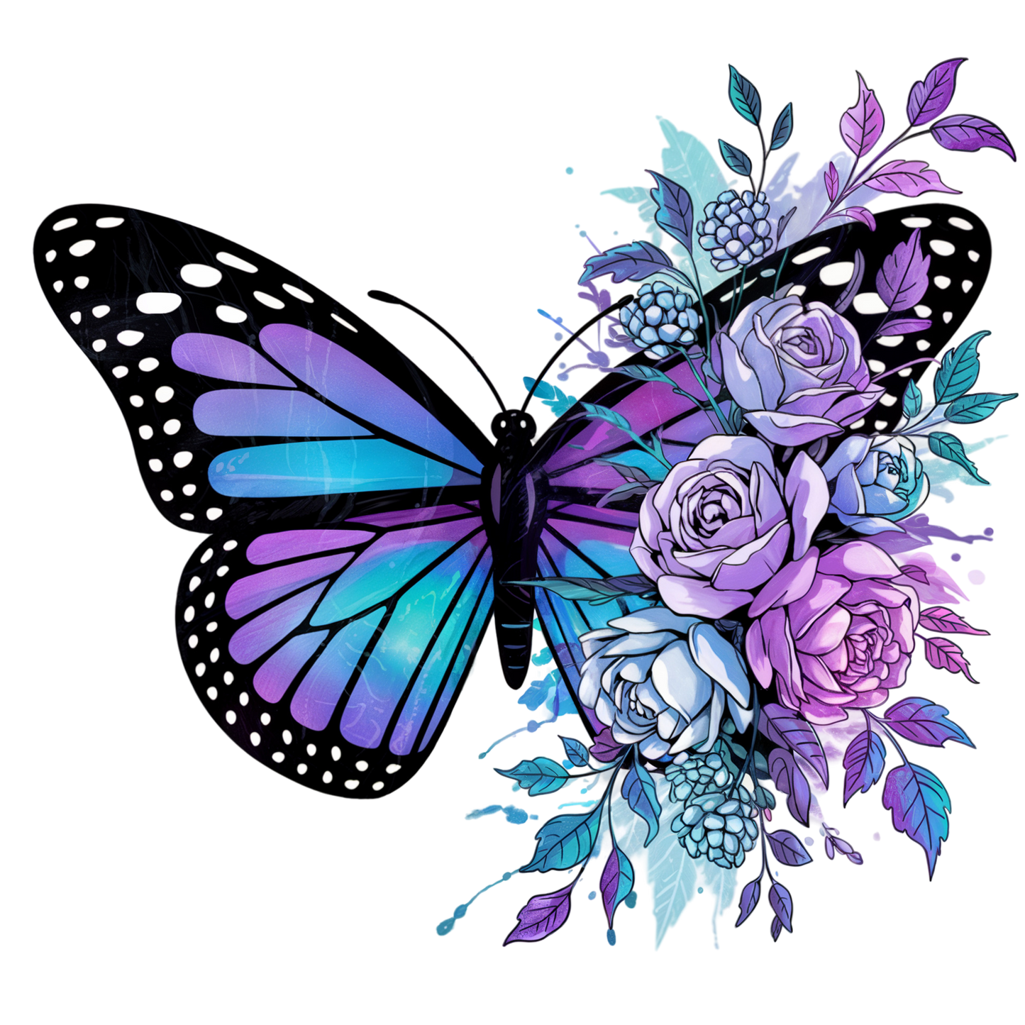 BLUE AND PURPLE BUTTERFLY - DECAL