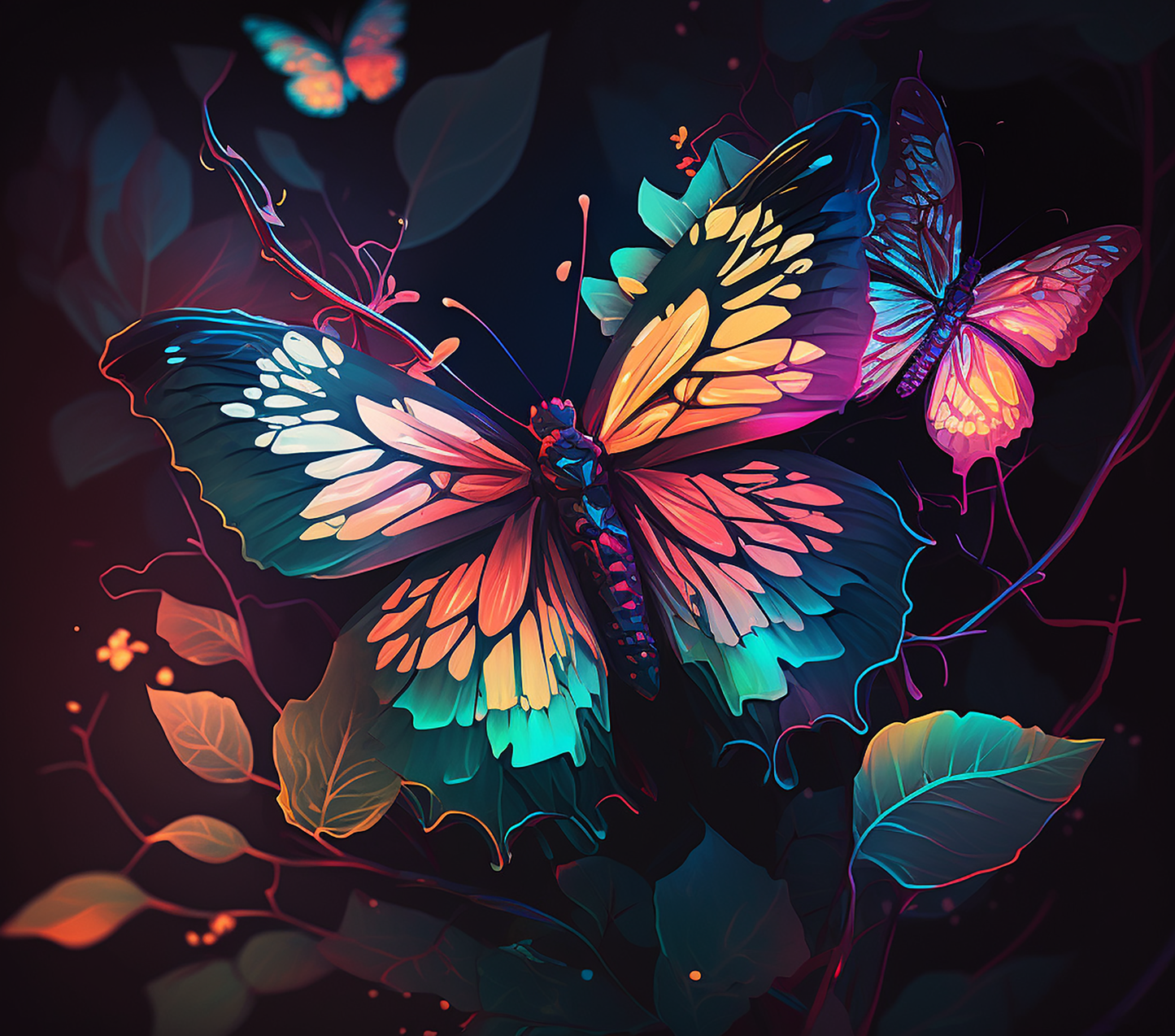 BUTTERFLY NEON COLORFUL 9