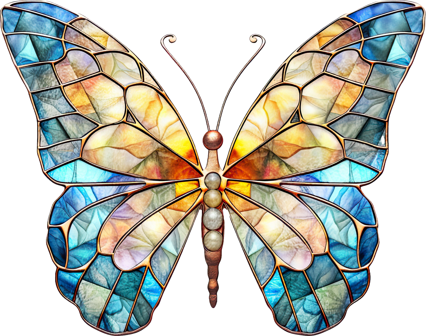 STAINED GLASS BUTTERFLY - White Cast Decals