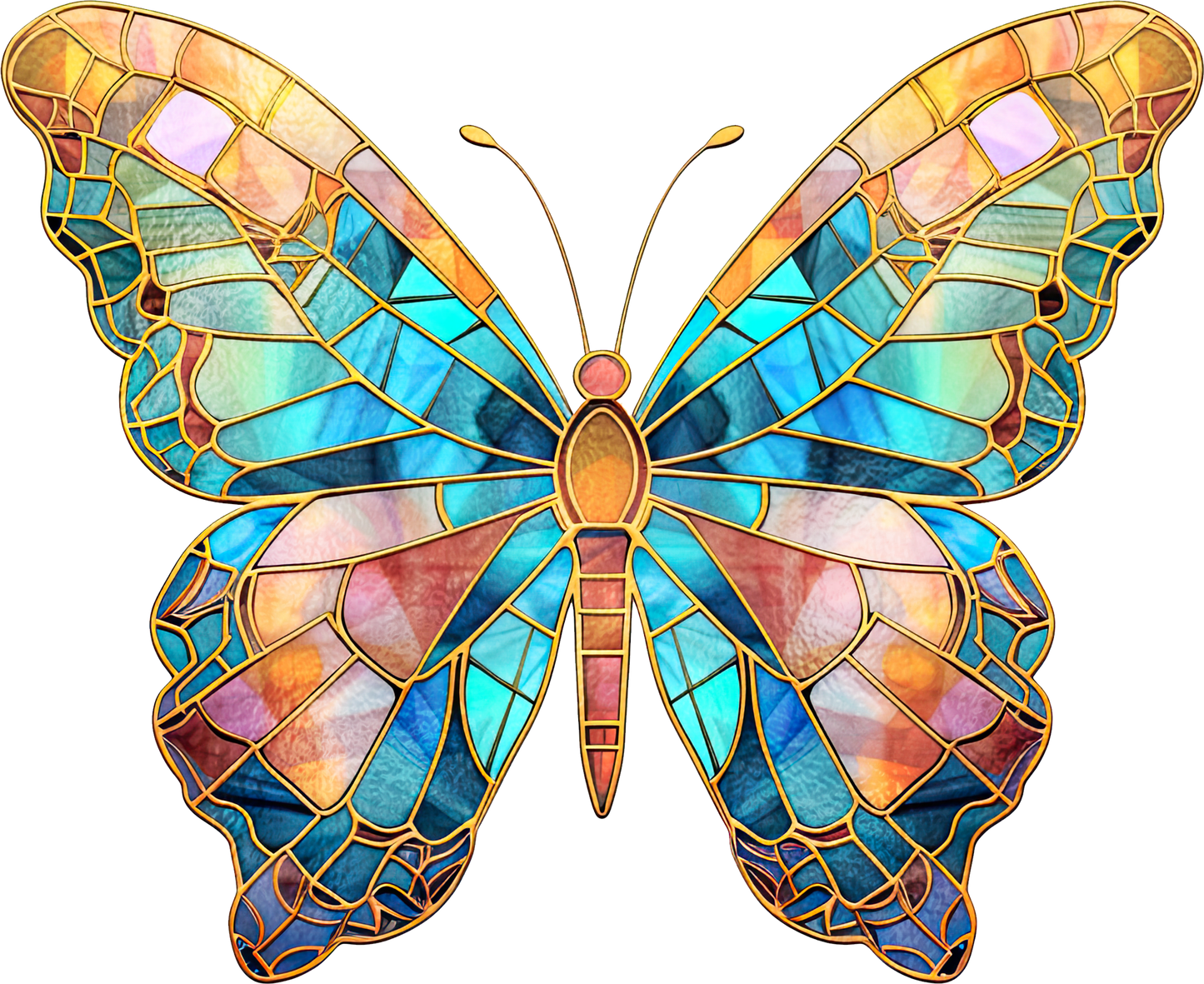 STAINED GLASS BUTTERFLY - White Cast Decals