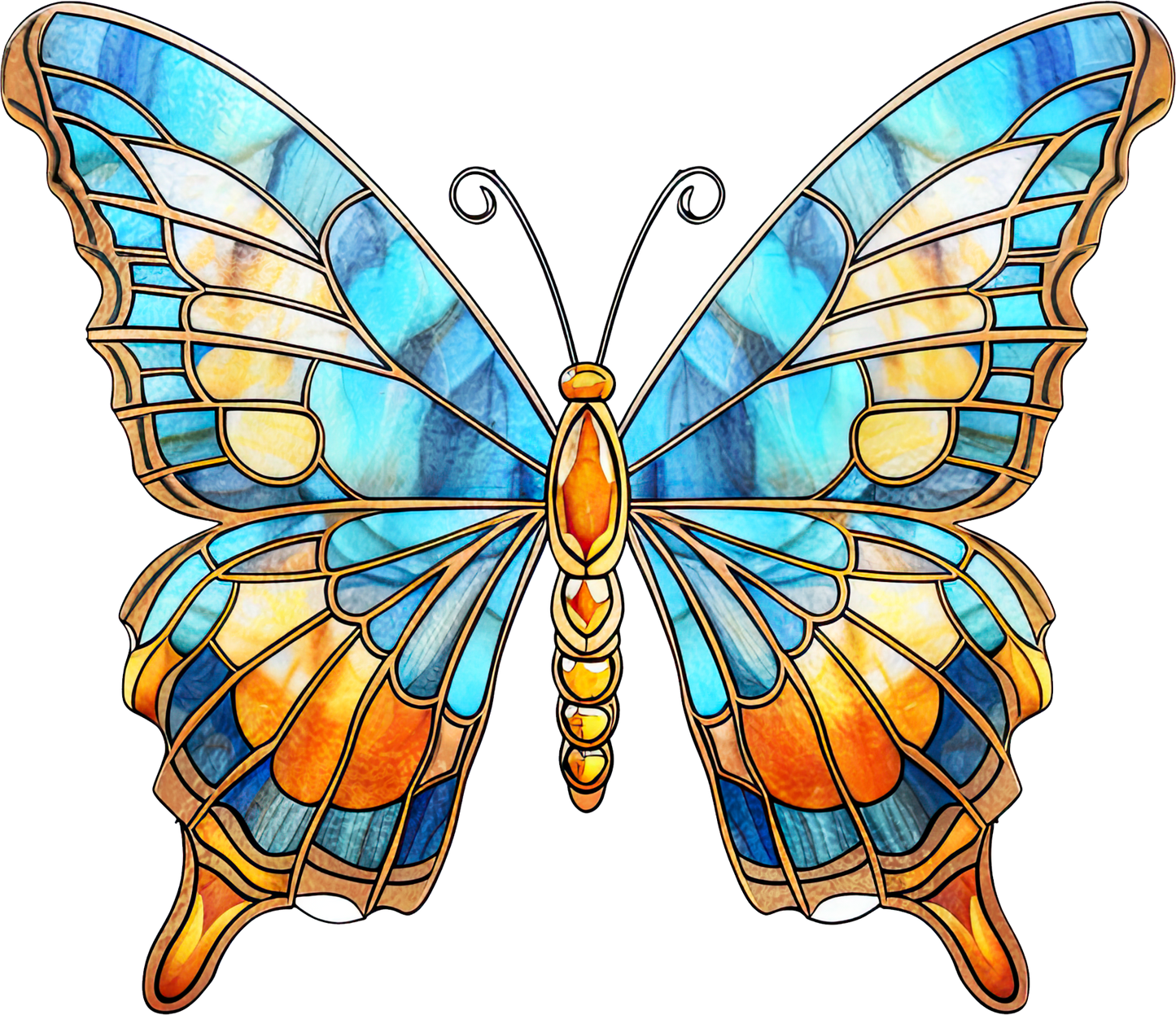 STAINED GLASS BUTTERFLY - White Cast Decals