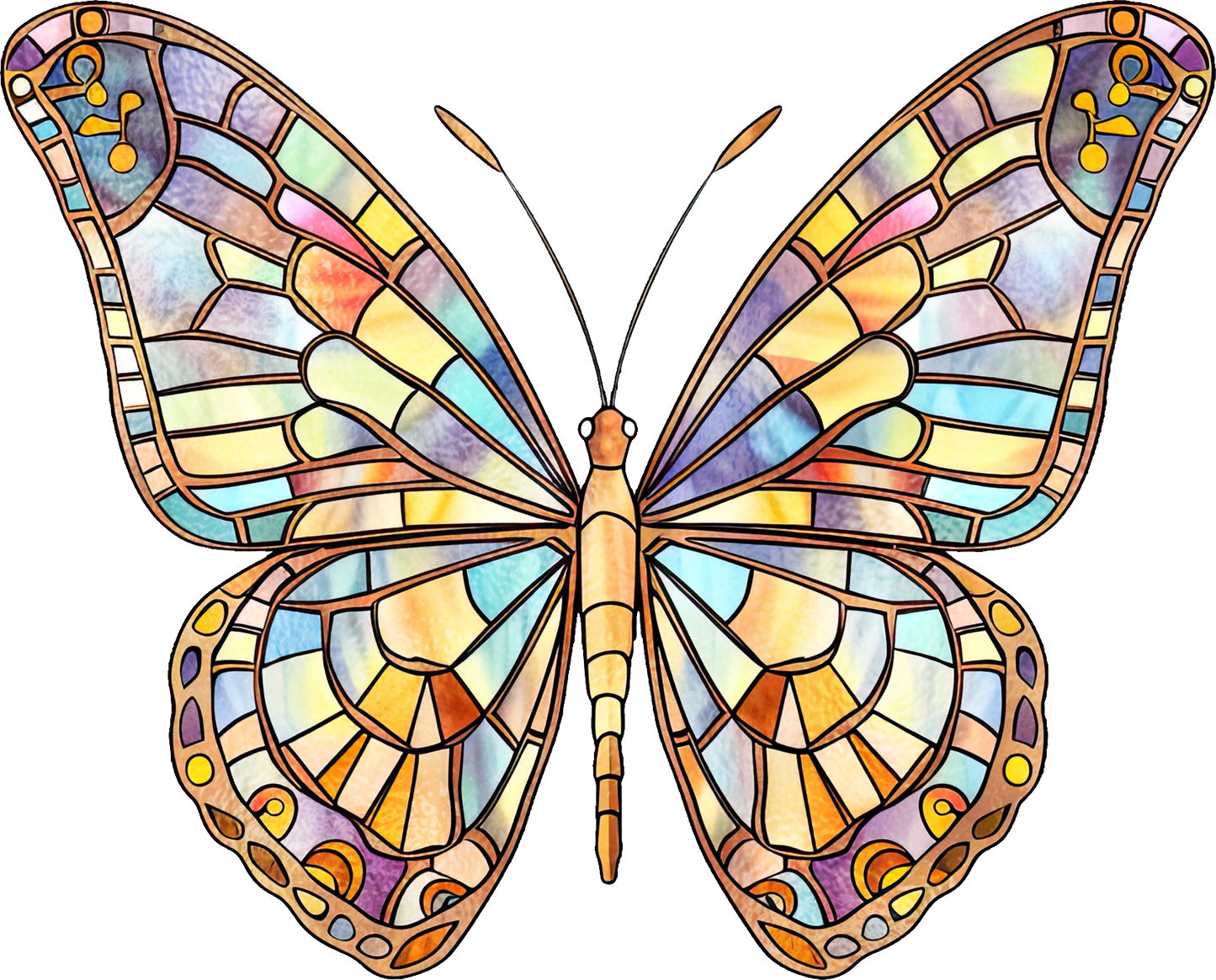 STAINED GLASS BUTTERFLY - White Cast Decals