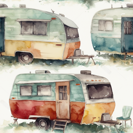 CAMPING PATTERN VINYL - MULTIPLE VARIATIONS