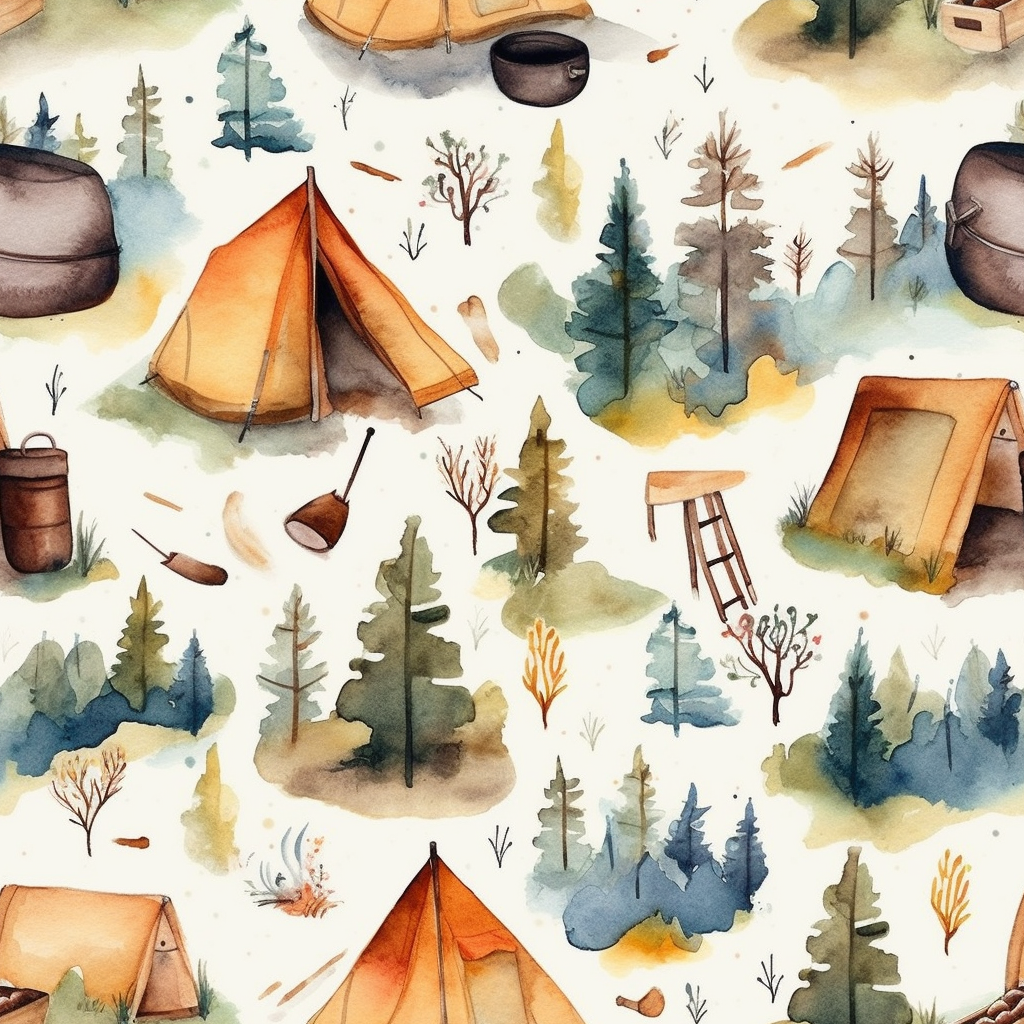 CAMPING PATTERN VINYL - MULTIPLE VARIATIONS